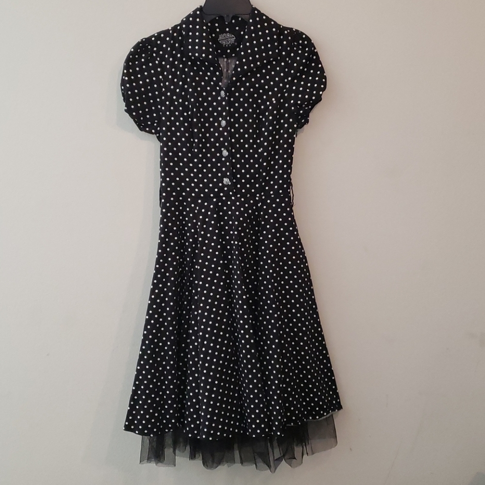 HEARTS & ROSES 1950's POLKA DOT DRESS - Picture 2 of 9